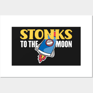Stonks To The Moon Funny Day Trader Stock Trading Gift Posters and Art